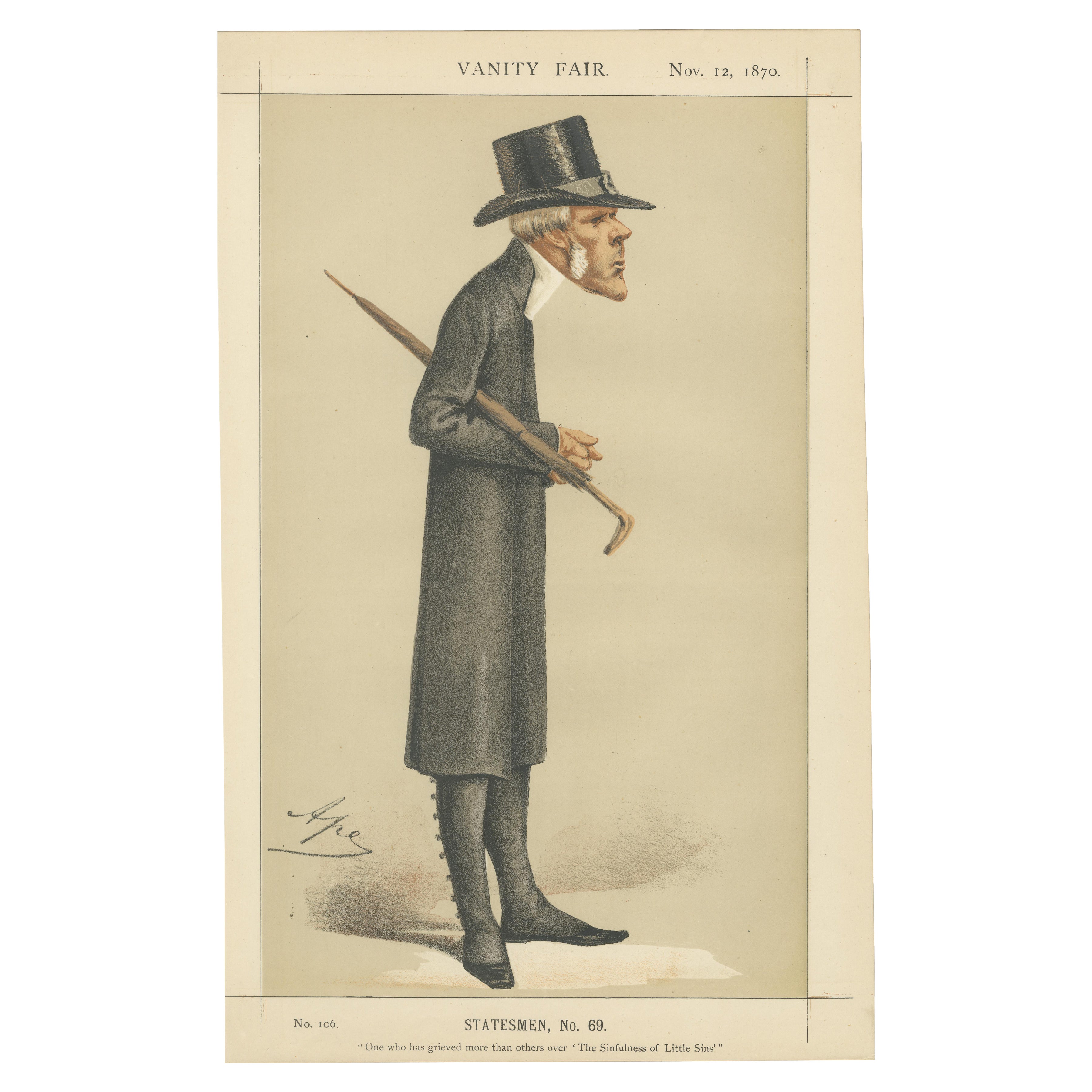 Victorian Moral Reformer – Vanity Fair Statesmen No. 69, 1870