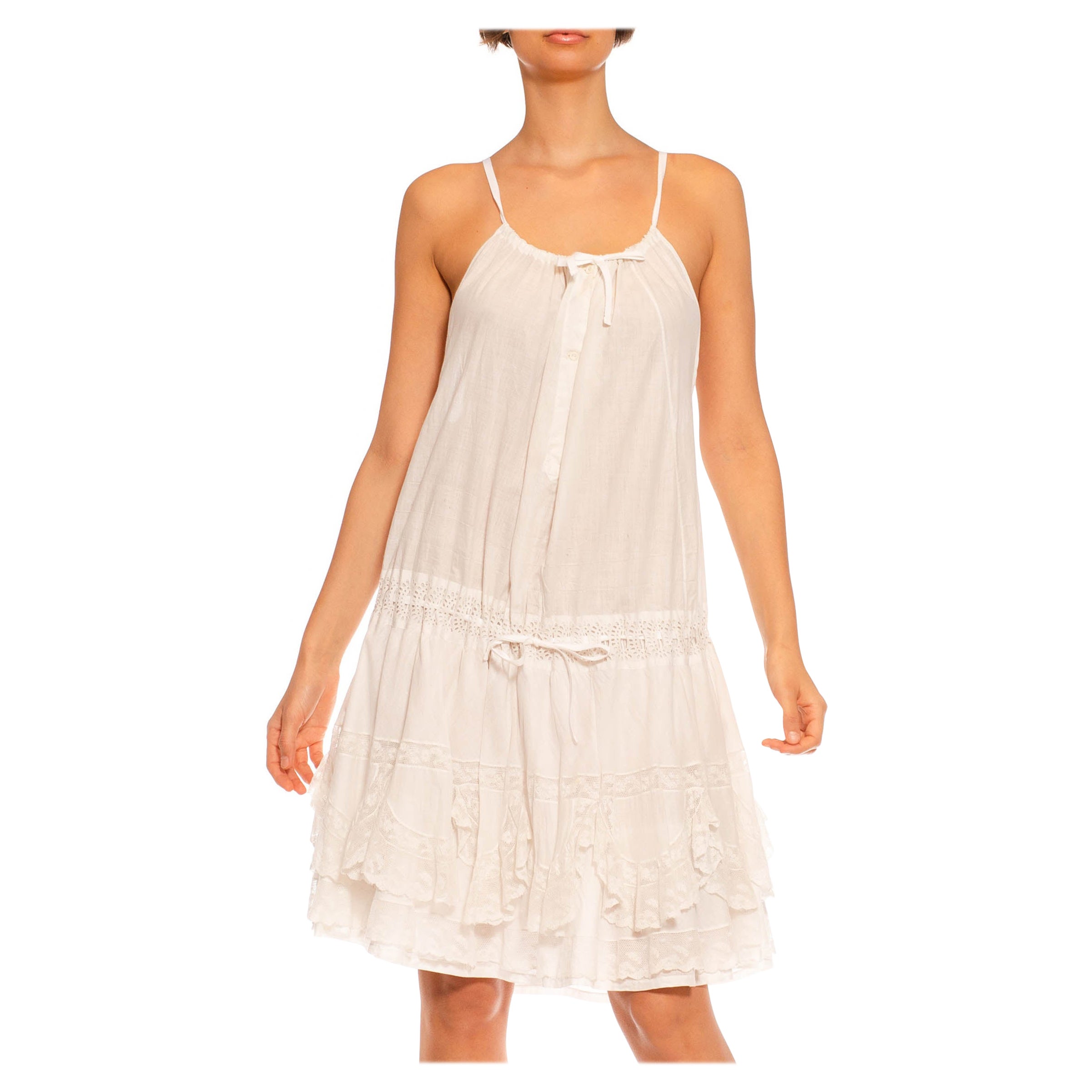 Victorian MORPHEW COLLECTION White Cotton Lace Dress For Sale