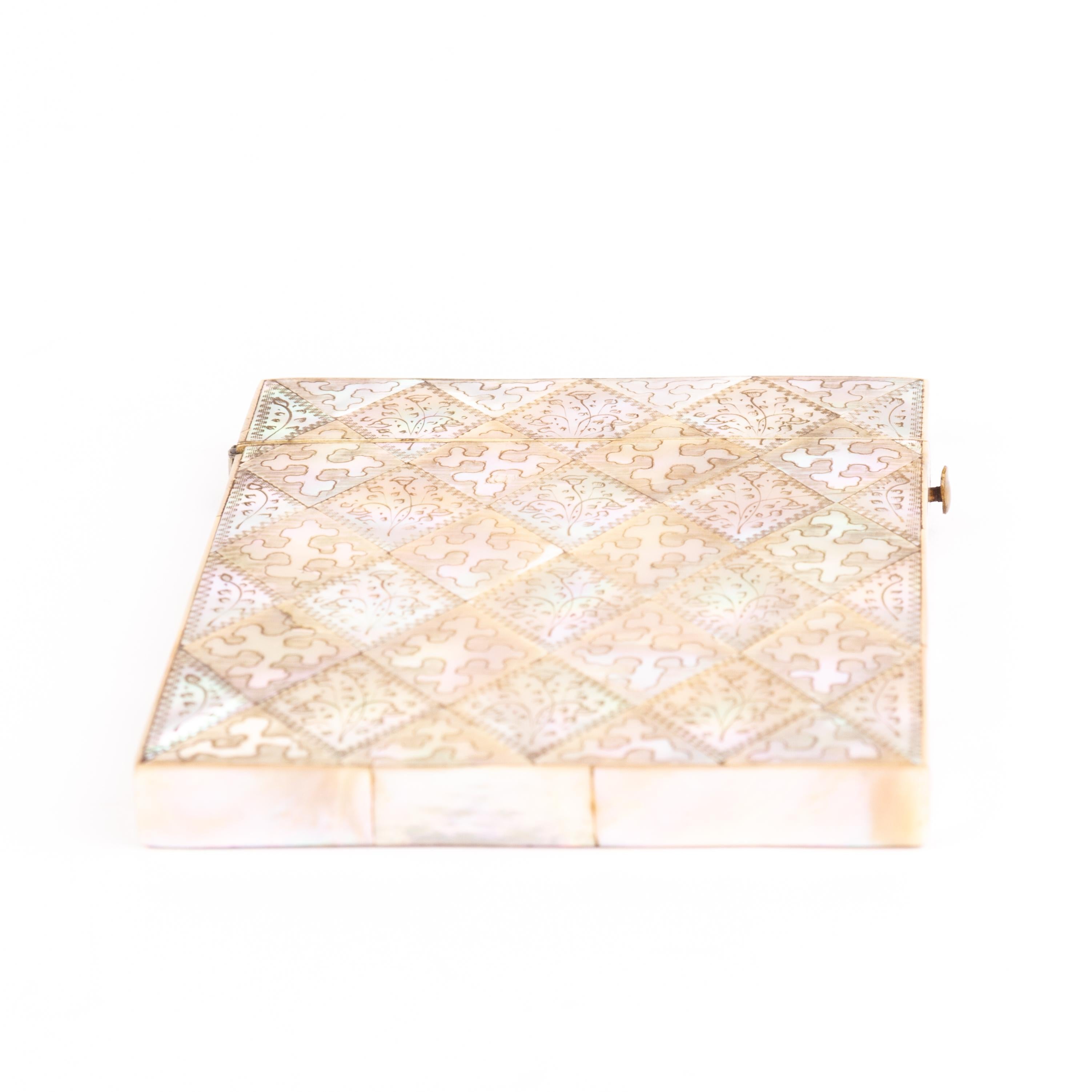 19th Century Victorian Mother of Pearl Card Case ca. 1870 