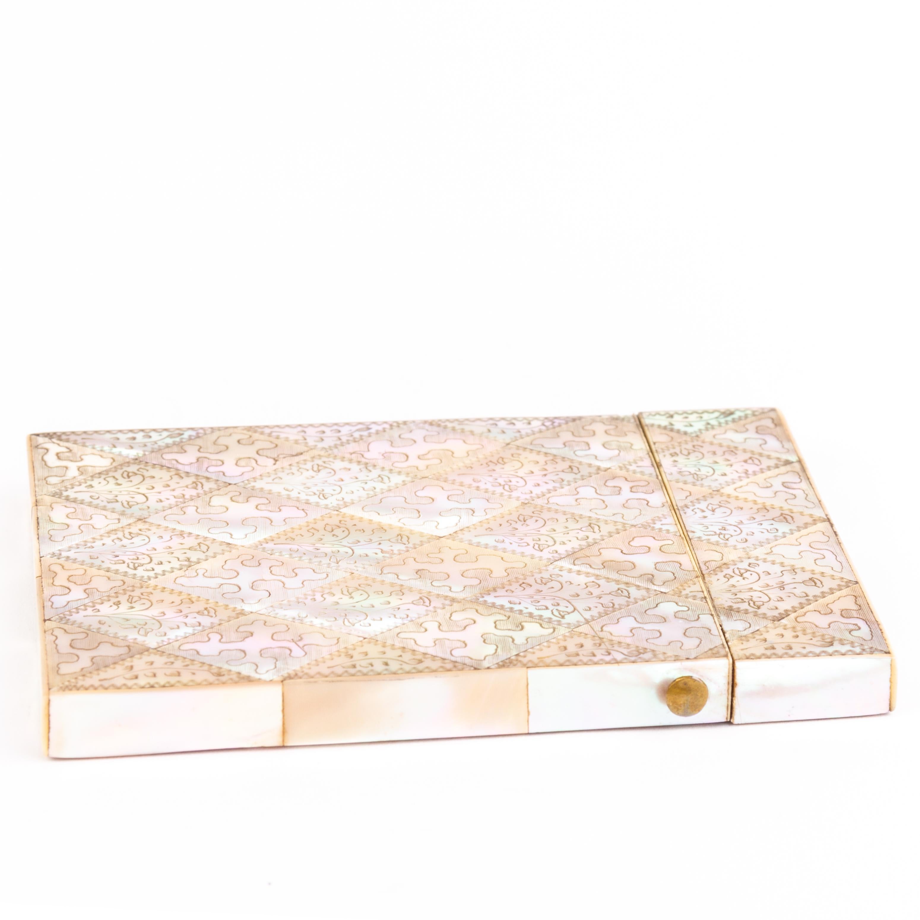 Victorian Mother of Pearl Card Case ca. 1870  2