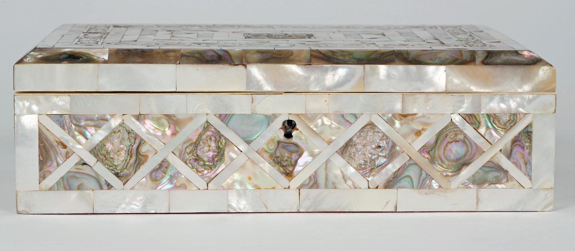 Victorian Mother Of Pearl Mounted Jewelry Box 7