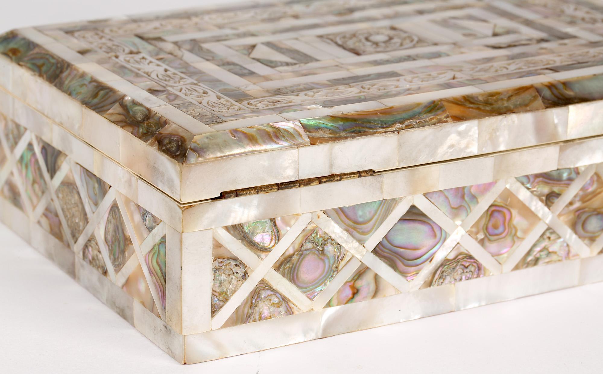 Hand-Crafted Victorian Mother Of Pearl Mounted Jewelry Box