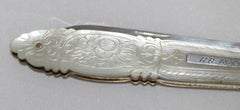 Victorian Mother of Pearl Silver Fruit Knife by Thomas Marples