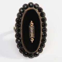 Victorian Mourning Ring with Diamond Lantern to Light the Darkness
