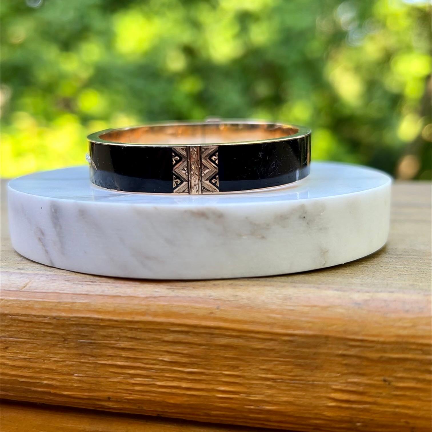 Victorian Mourning Seed Pearl Bracelet in 14 Karat Gold 4