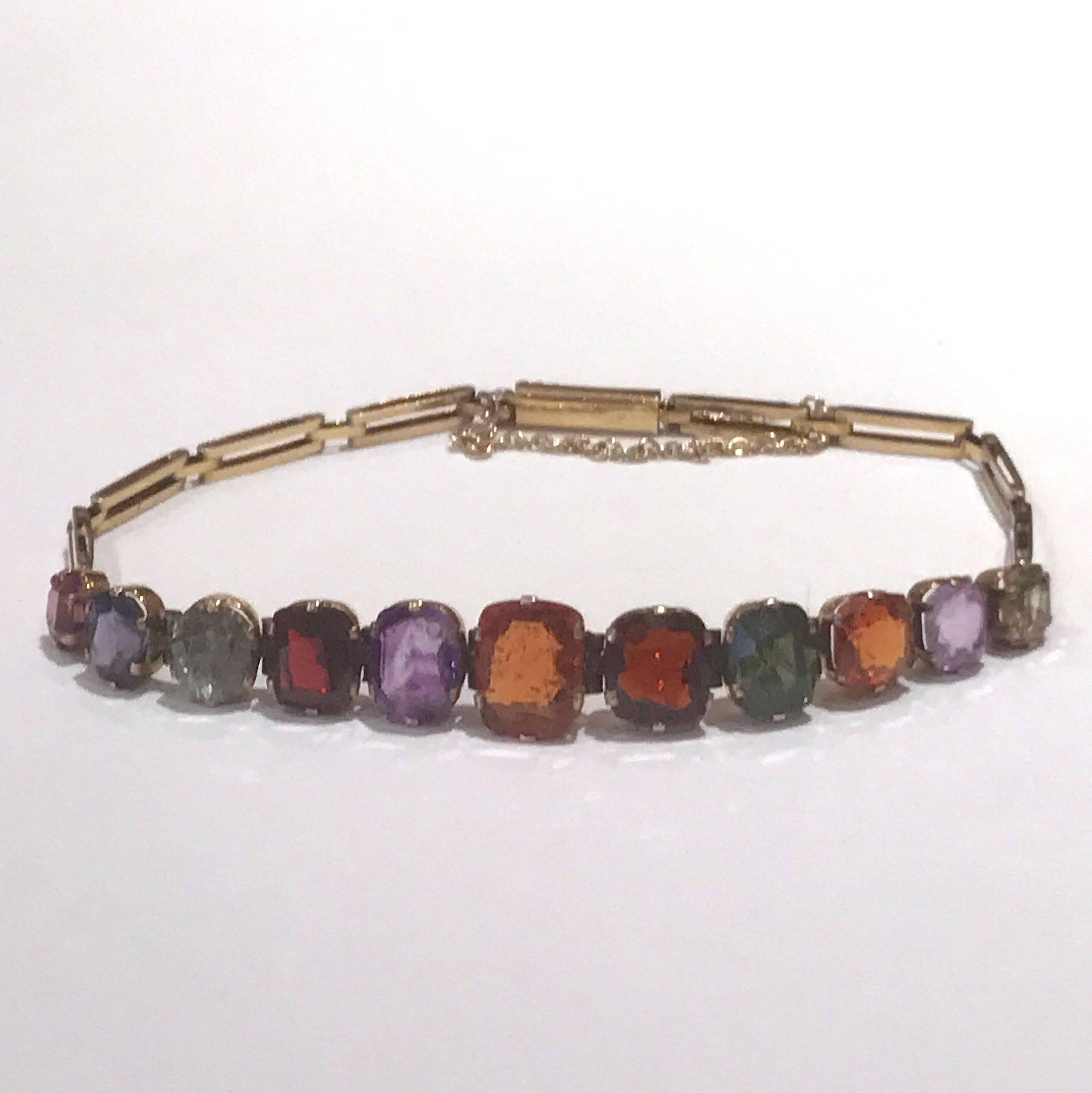 Late Victorian Victorian Multi Gem Bracelet