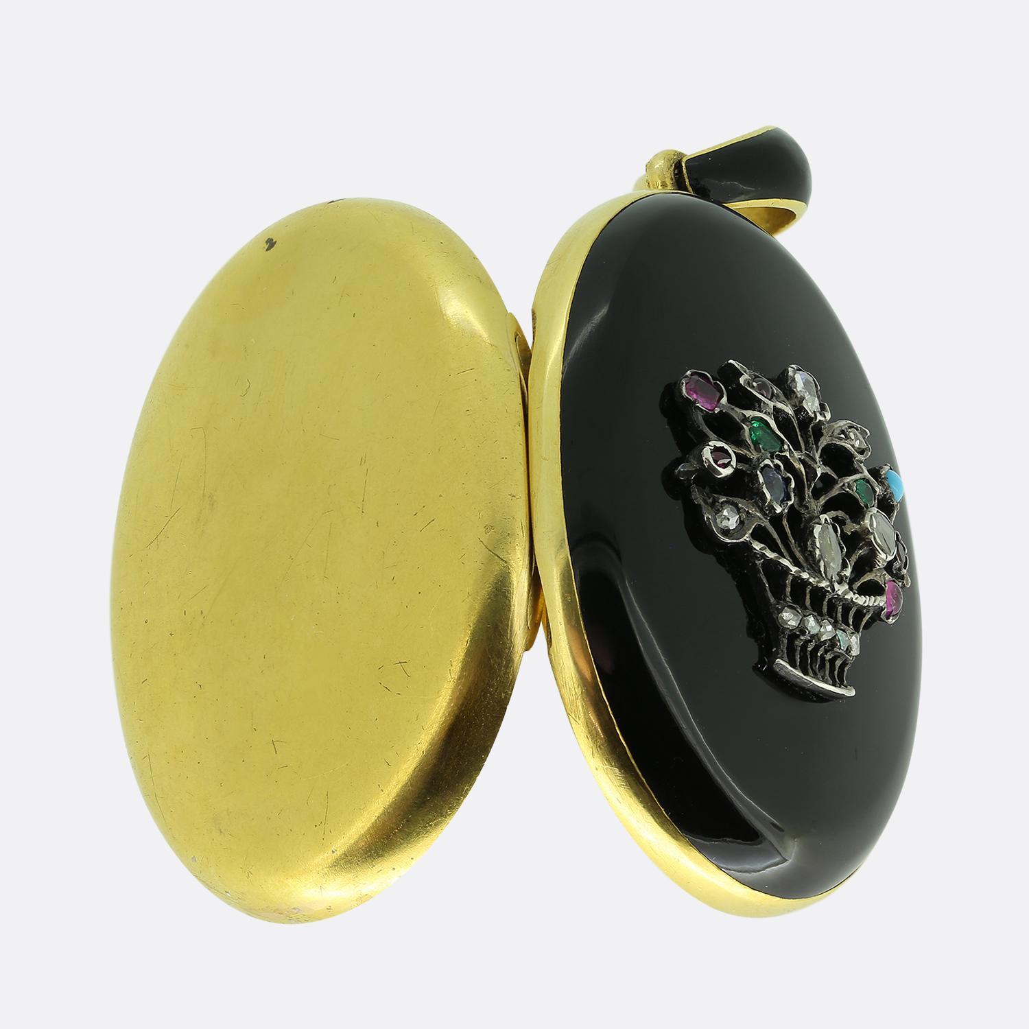 Victorien Médaillon victorien multi-gemtsone Bouquet de fleurs en vente