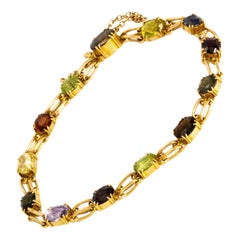Antique Victorian Multistone 15 Carat Gold Bracelet