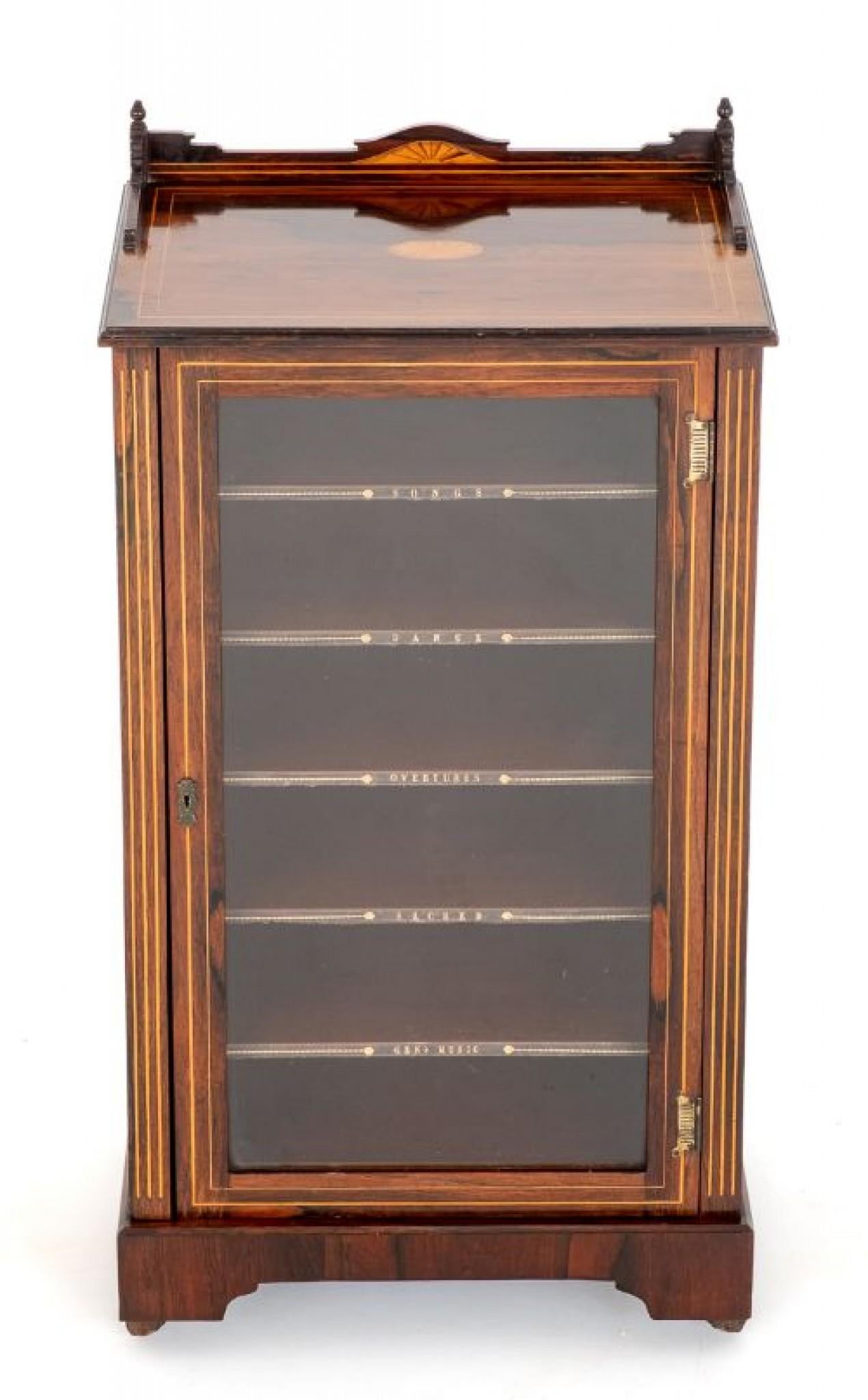Late 19th Century Victorian Music Cabinet Rosewood Chest, 1880