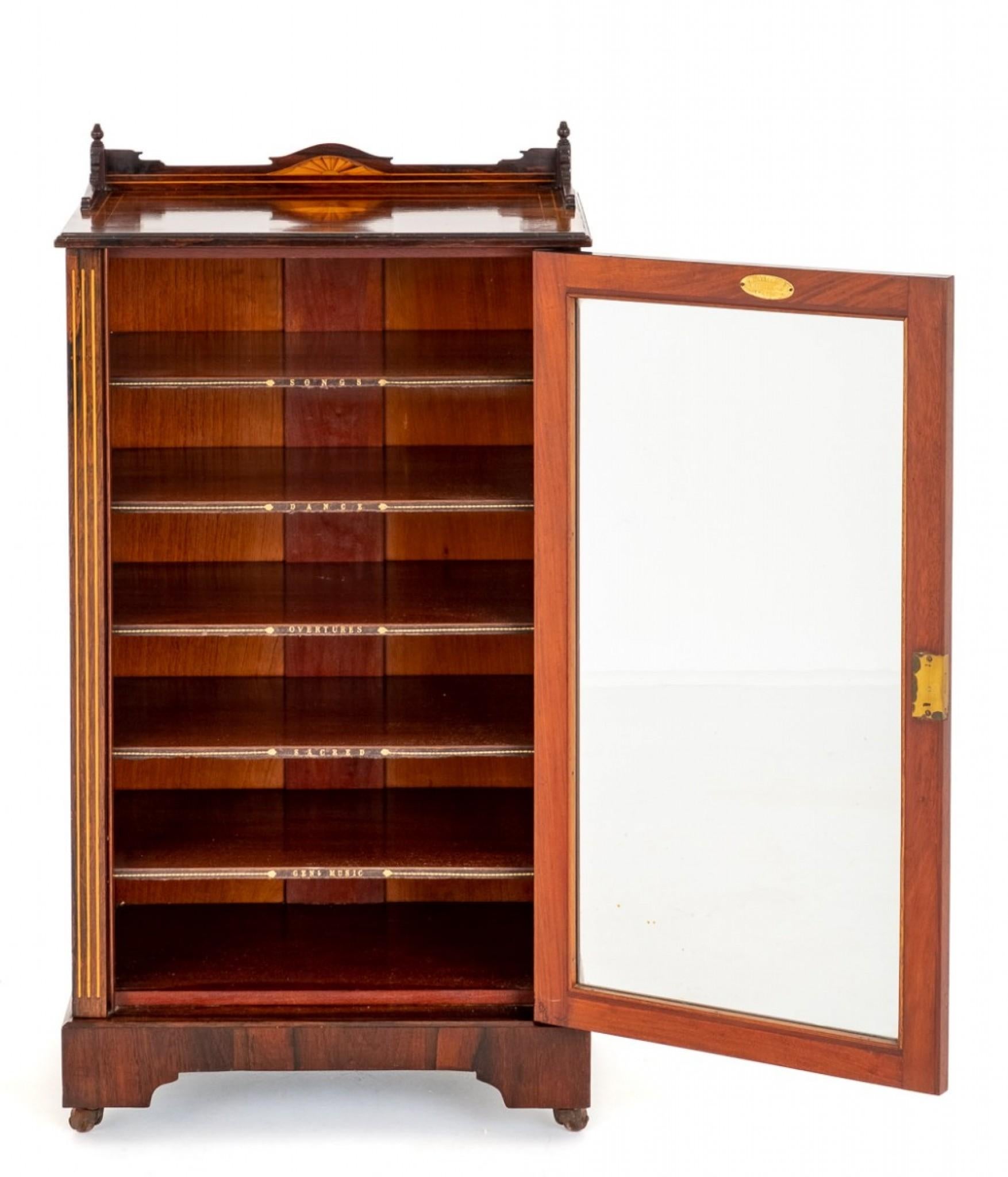 Victorian Music Cabinet Rosewood Chest, 1880 2