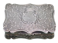 Victorian Nathaniel Mills Sterling Silver Engine-Turned Vinaigrette