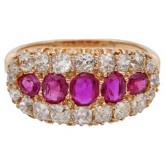 Victorian Natural Burmese Ruby Diamond Victorian ring