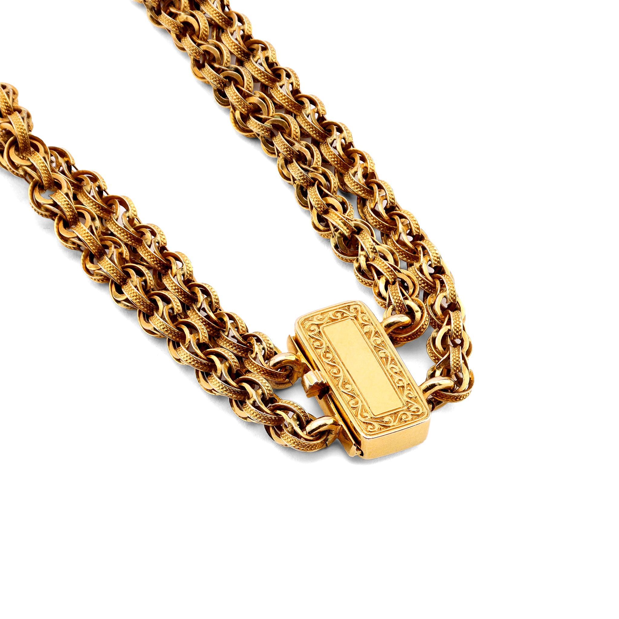 Victorian natural pearl 14k yellow gold enamel tassel necklace In Excellent Condition In Beverly Hills, CA