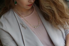 Victorian Natural Pearl and Diamond Bar Brooch