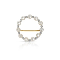 Victorian Natural Pearl and Diamond Brooch