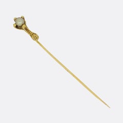 Victorian Natural Pearl Eagle Talon Stick Pin