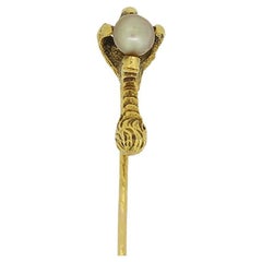 Antique Victorian Natural Pearl Eagle Talon Stick Pin