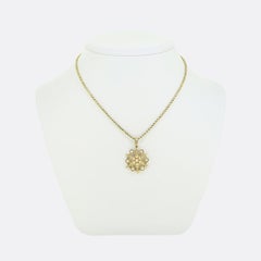 Victorian Natural Pearl Star Pendant Necklace