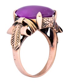 Victorian Natural Ruby 14 Karat Gold Scrolled Dinner Ring GIA