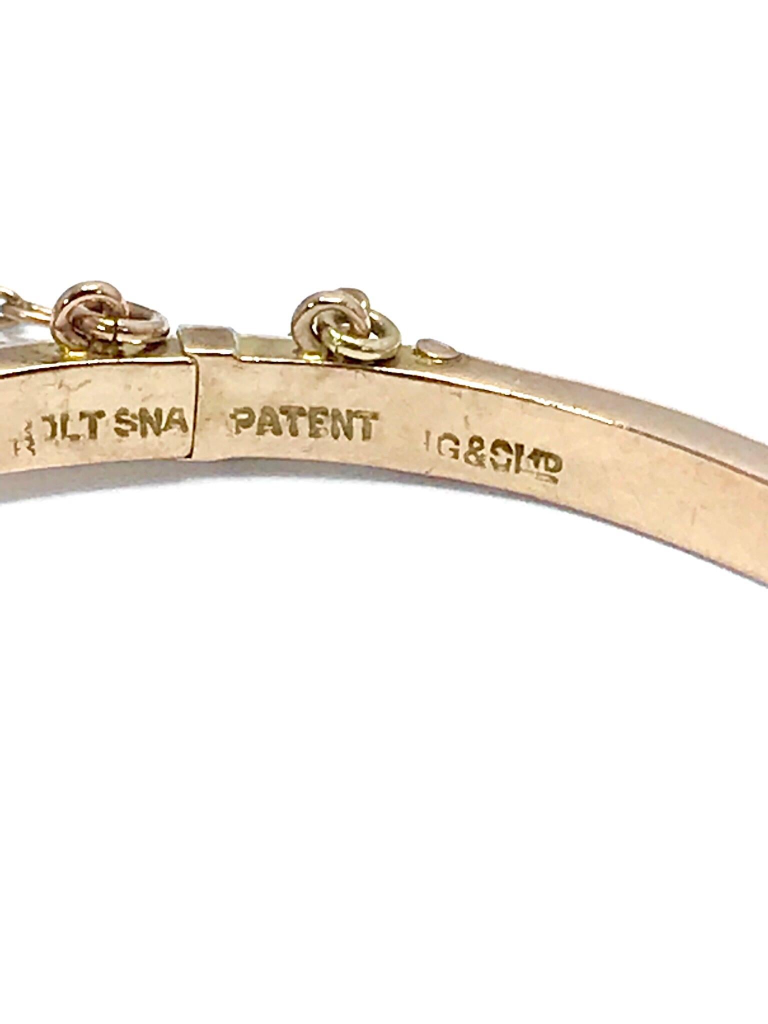 Victorian Natural Sapphire and Diamond Yellow Gold Bangle Bracelet In Excellent Condition In Chevy Chase, MD