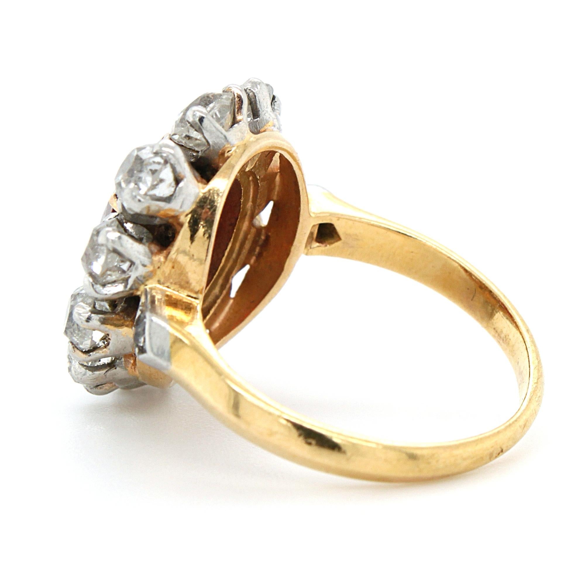 Viktorianischer Ring mit natürlichem Spinell und Diamant, um 1860 im Angebot 1