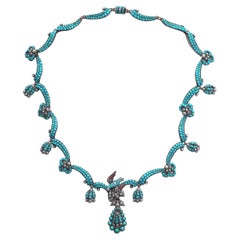 Collana vittoriana di turchesi e perle naturali, CIRCA 1860