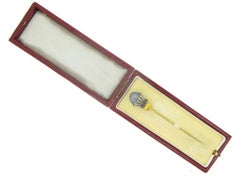 Victorian Natural Unenhanced Star Sapphire Diamond Sapphire Silver Gold Pin