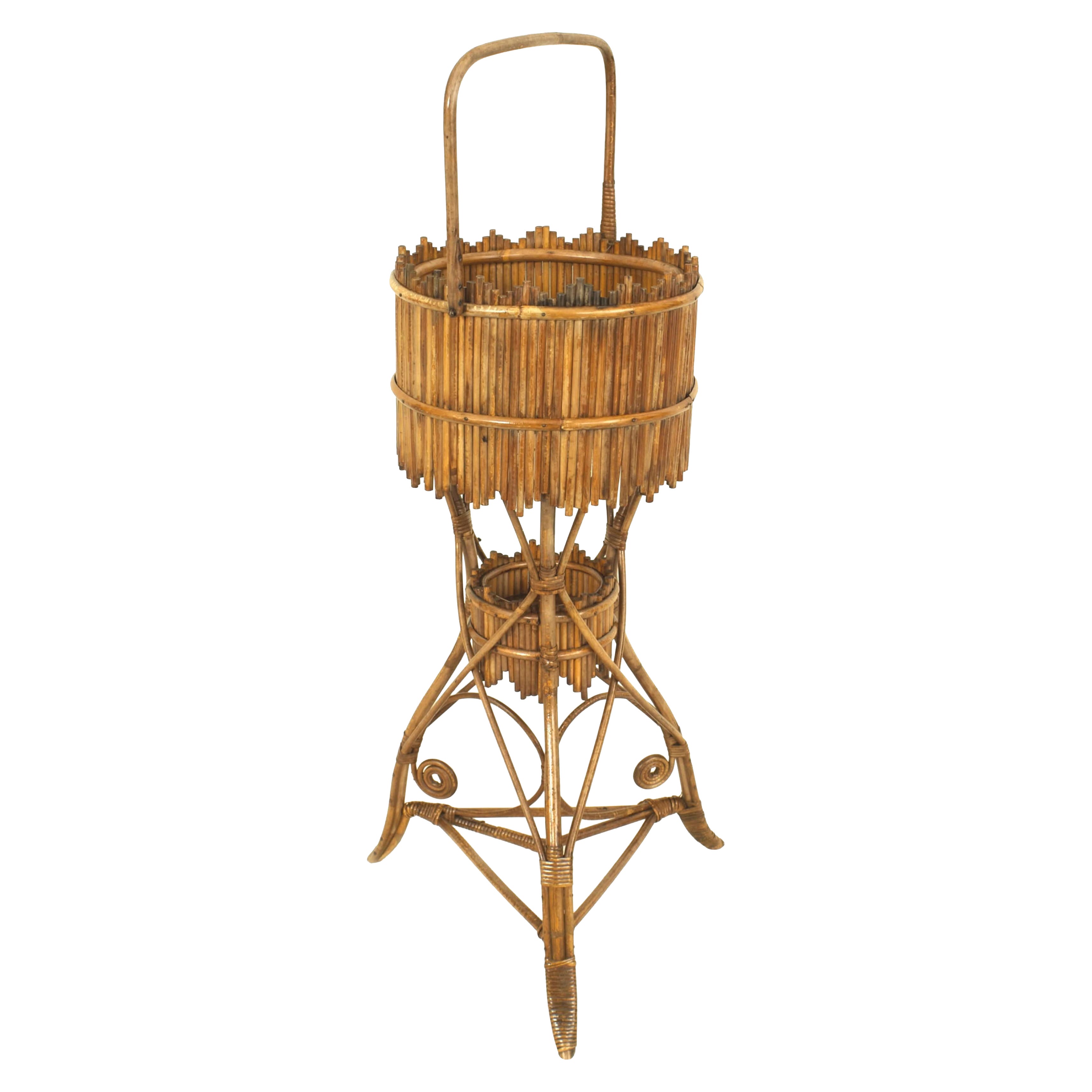 Victorian Natural Wicker Fernery For Sale