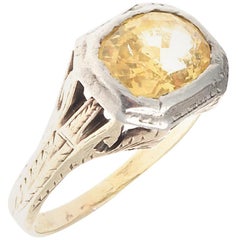 Victorian Natural Yellow Sapphire Gold Ring Victorian Natural Yellow Sapphire Gold Ring