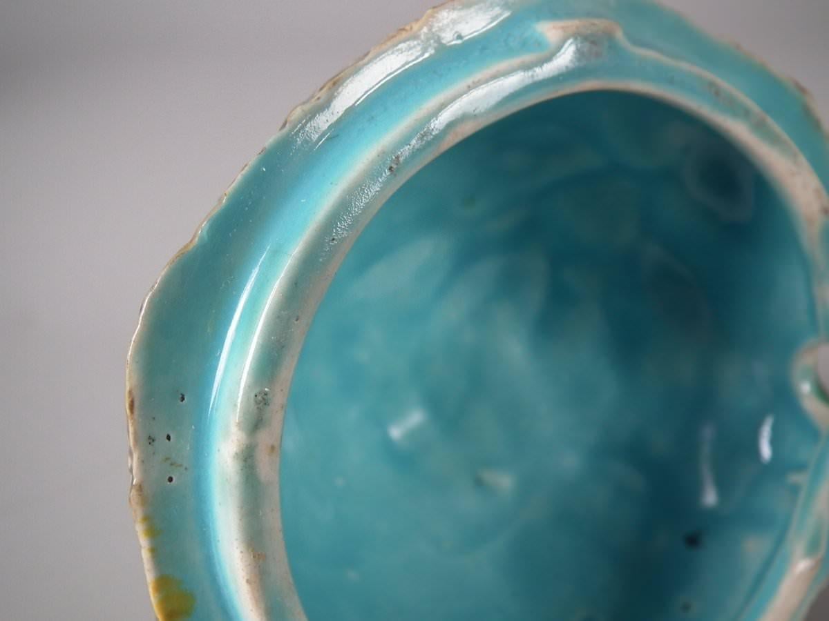 Victorian Naturalistic George Jones Majolica Blue Tit Preserve Pot & Lid 8