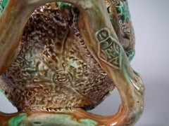 Victorian Naturalistic George Jones Majolica Blue Tit Preserve Pot & Lid