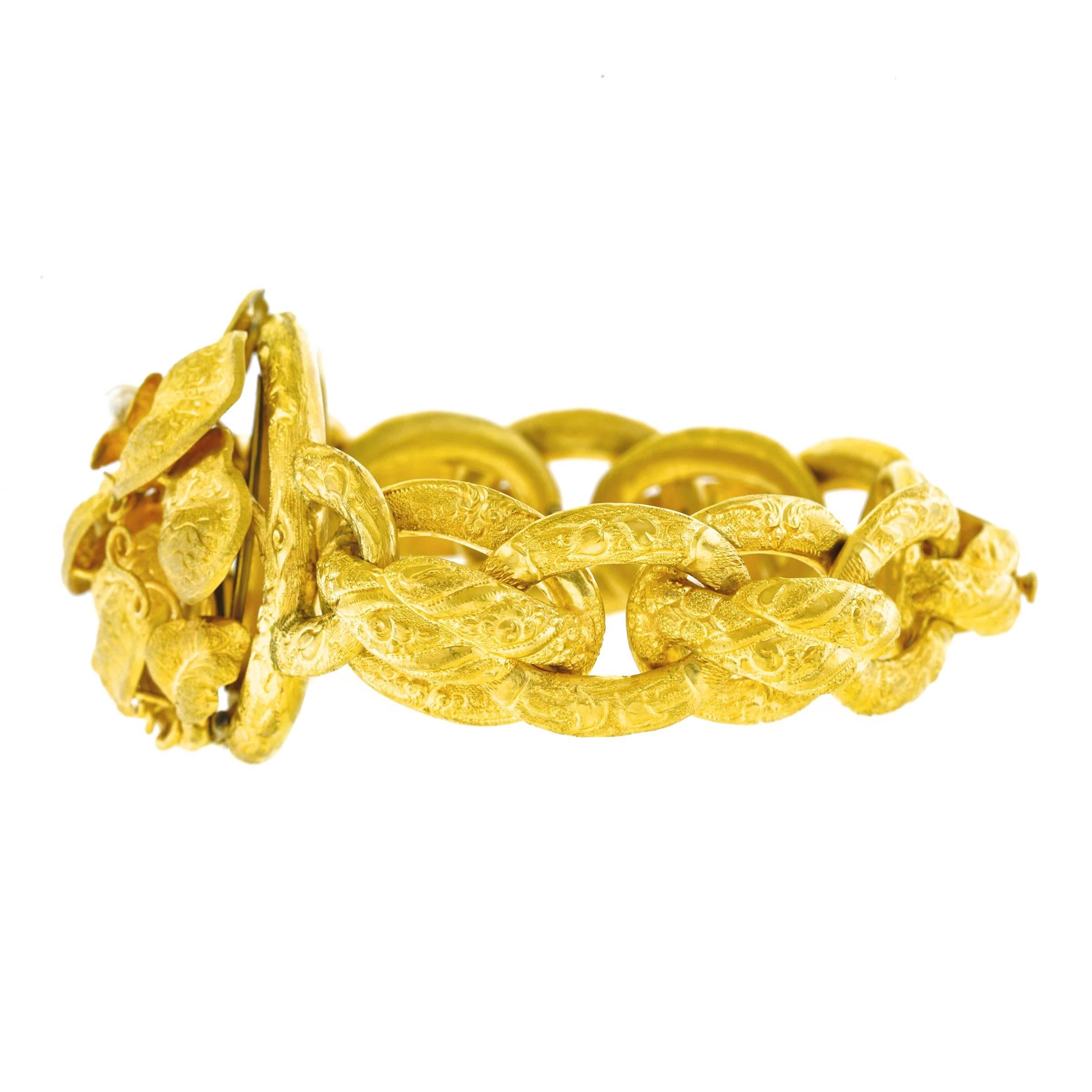 Victorian Naturalistic Gold Bracelet 2