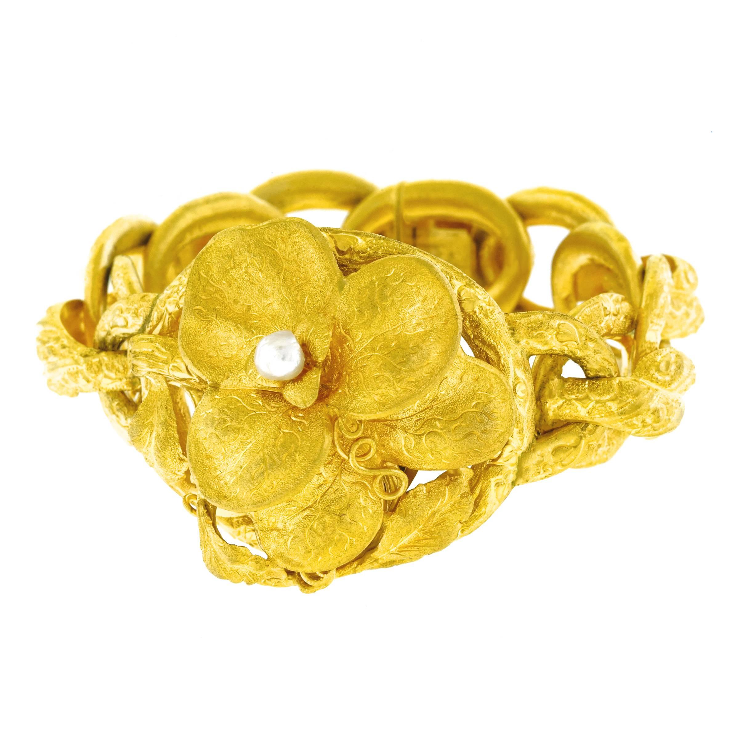 Victorian Naturalistic Gold Bracelet