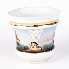 Victorian Nautical Maritime Porcelain Cache Pot Vase 19th Century