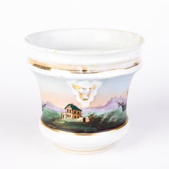 Victorian Nautical Maritime Porcelain Cache Pot Vase 19th Century