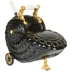 Antique Victorian Nautilus Shaped Coal Scuttle