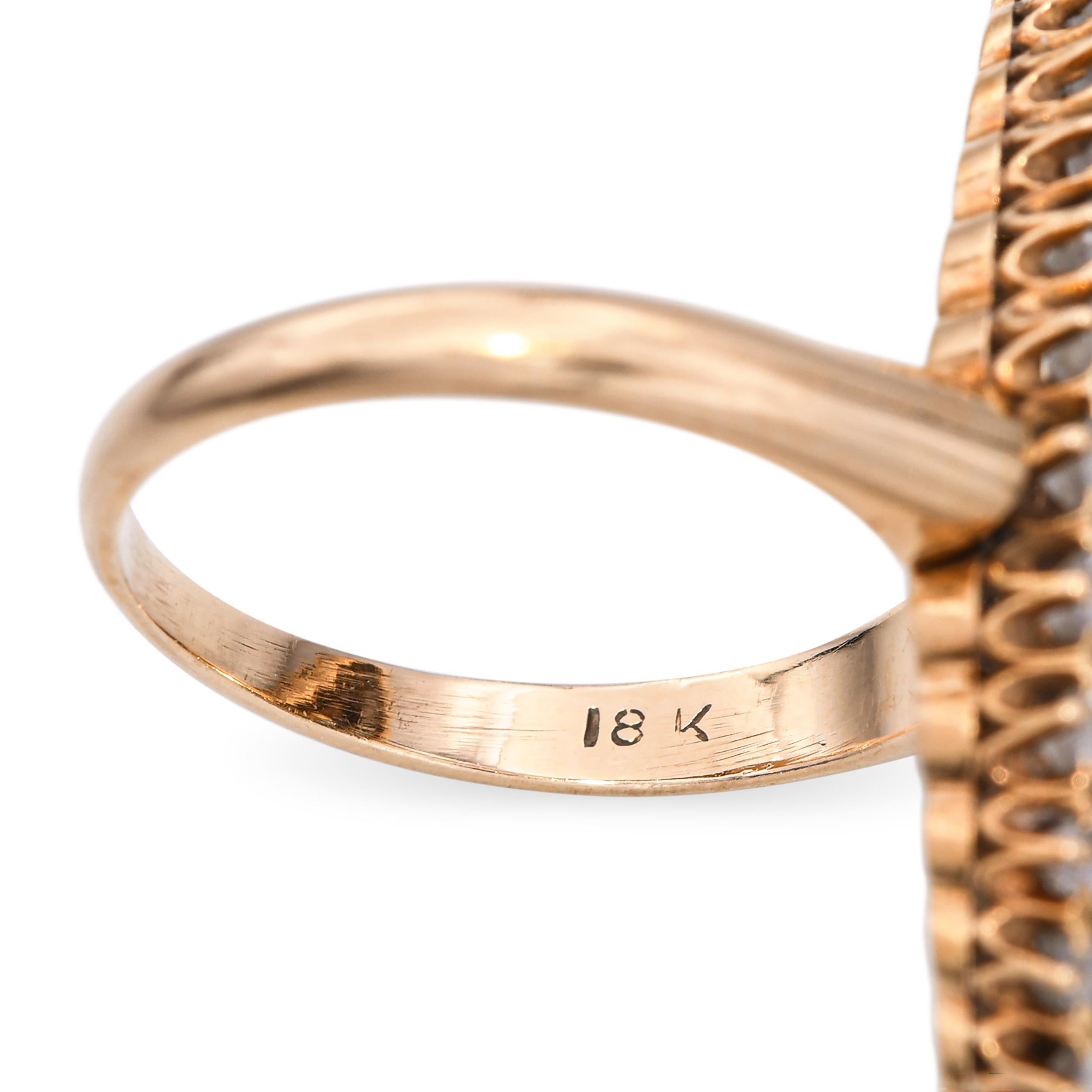 Anello vittoriano Navette in oro giallo 18 carati con perle naturali e diamanti in vendita 1