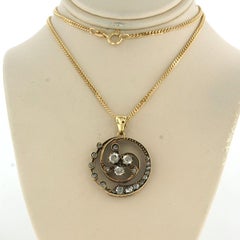 Victorian Necklace and pendant with rose cut diamonds up to 0.50ct 14k gold