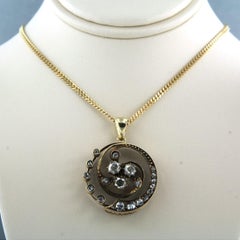 Victorian Necklace and pendant with rose cut diamonds up to 0.50ct 14k gold