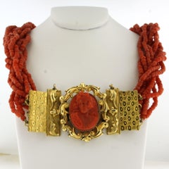 Collier victorien avec perles de corail Collier de 40 cm de long 84,9 grammes 14k gold