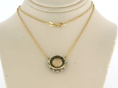 Victorian necklace with rose cut diamonds up to 1.20ct 18k gold and silver
