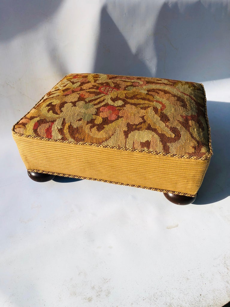 Victorian Needlepoint Footstool For Sale at 1stdibs