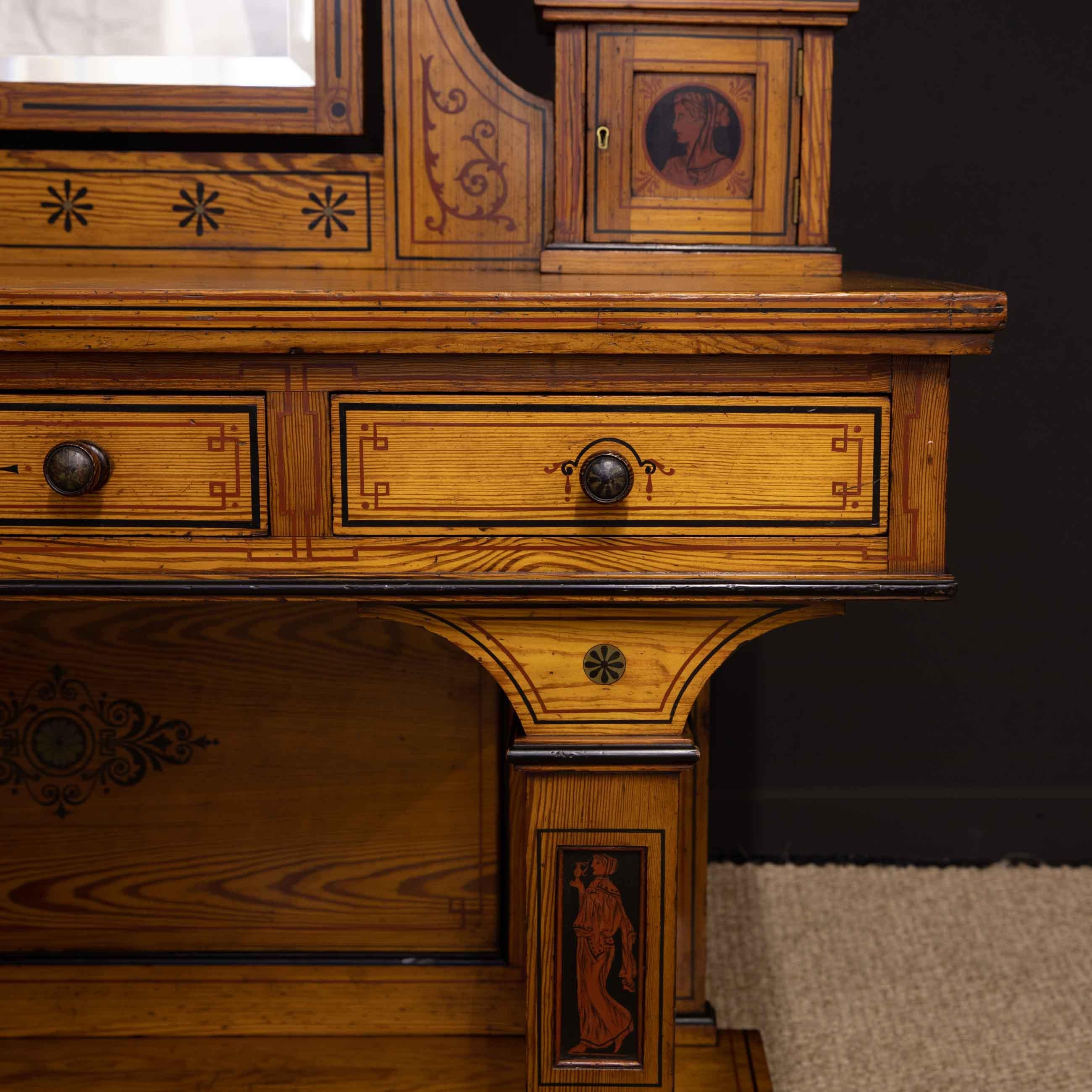 Victorian Neo Classical Pitch Pine Dressing Table For Sale 7