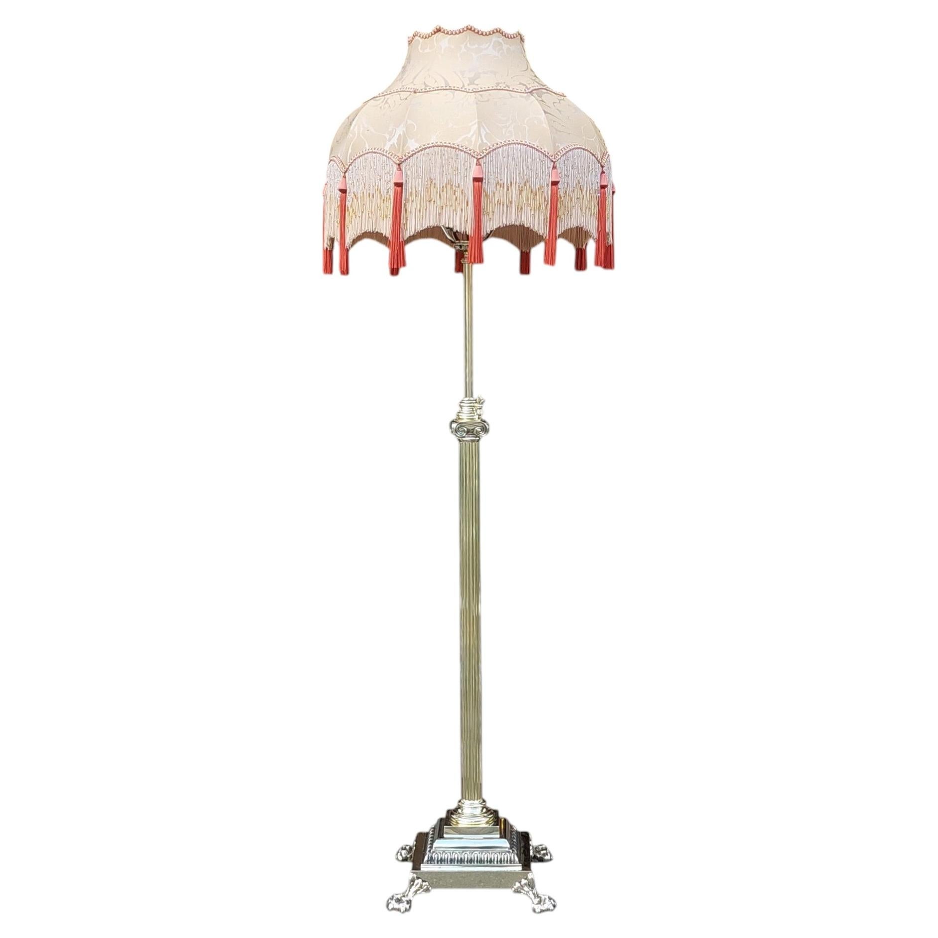 Victorian Neoclassical Brass Lamp Standard