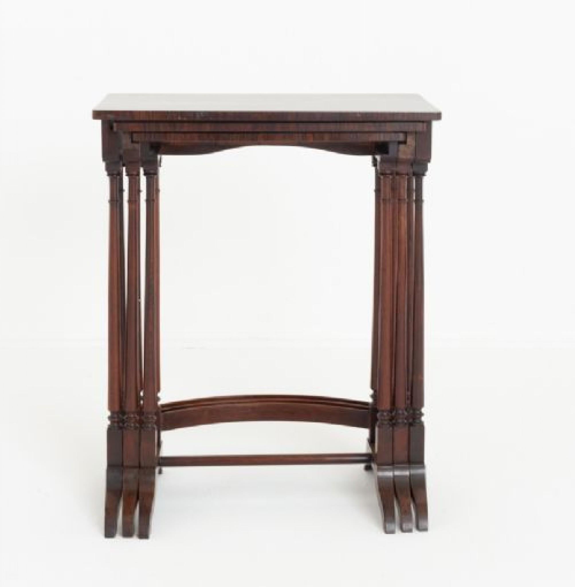 Victorian Nest of Tables Trio Circa 1860 For Sale 1