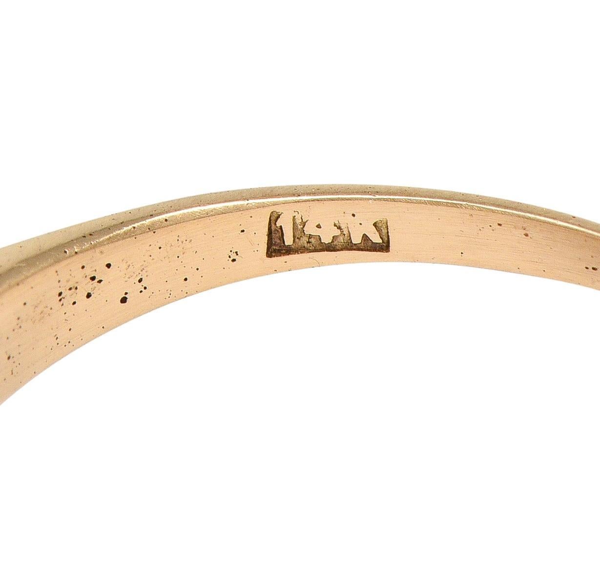 Anello vittoriano senza calore con zaffiro rosa di Birmania e diamante d'oro 14 carati GIA in vendita 2