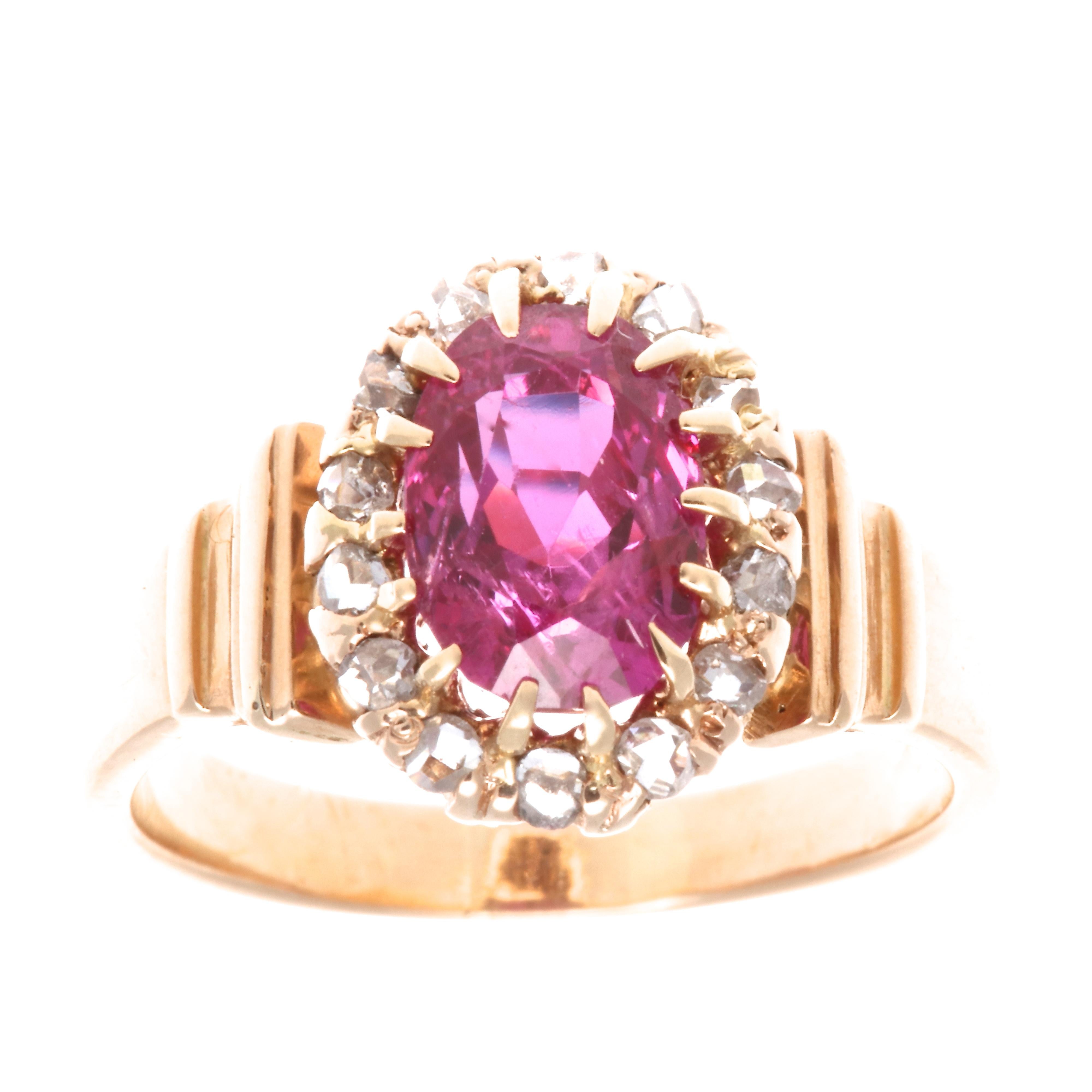 Victorian GIA 2.18 Burma no heat ruby diamond 18k gold ring. Accented by 14 rose cut diamonds, G-H color VS-SI clarity. Circa 1800's. (GIA #6213082105) Ring size size 5 and may easily be re-sized to fit. 
Flawless Protection Plan: 
7 day return
