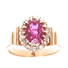 Victorian No Heat Burma Ruby Diamond Ring