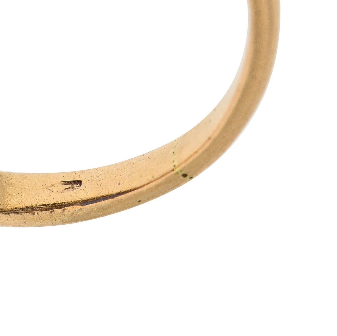 Antiker viktorianischer Navette-Cluster-Ring aus 14 Karat Gold mit unbehandeltem Burma-Saphir und Diamant im Angebot 3