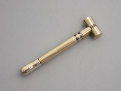 Victorian Novelty 16-Carat Gold and Enamel Croquet Mallet Propelling Pencil
